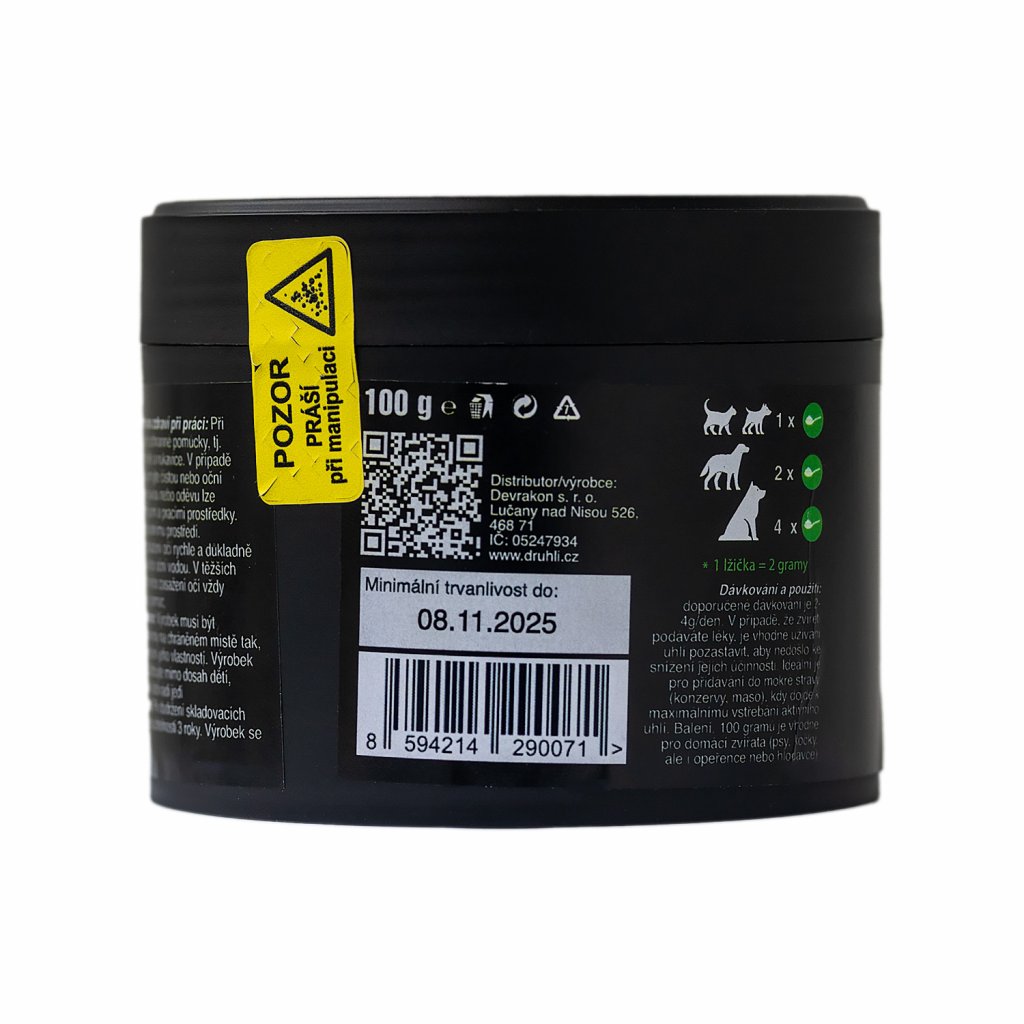Biochar 100g - prášek, aktivní uhlí pro zvířata