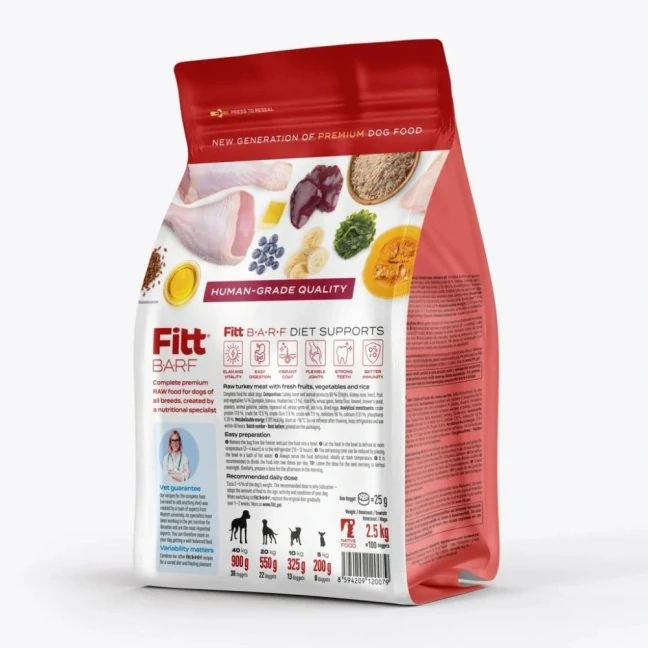BARF Fitt® krůtí kompletní krmivo, mražené dogety 2,5 kg