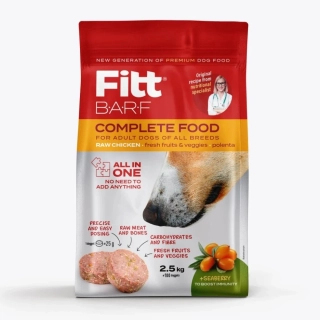 BARF Fitt® kuřecí kompletní krmivo, mražené dogety 2,5 kg