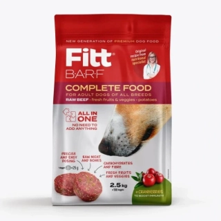 BARF Fitt® hovězí kompletní krmivo, mražené dogety 2,5 kg